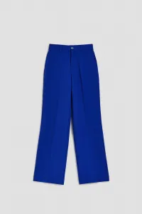 Marisse Blue Wide-Leg Creased Trousers