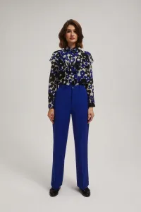 Marisse Blue Wide-Leg Creased Trousers