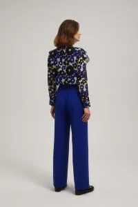 Marisse Blue Wide-Leg Creased Trousers