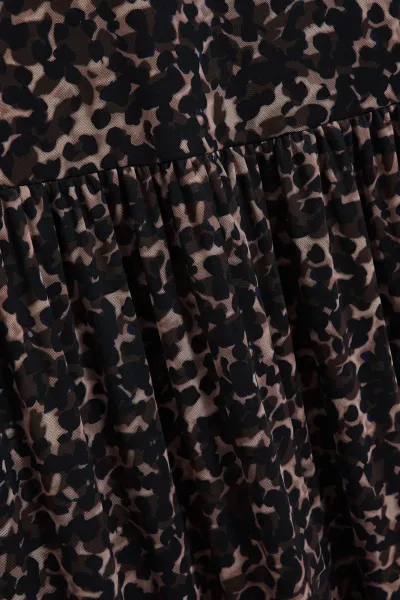 Marisse Beige Leopard Print Midi Dress