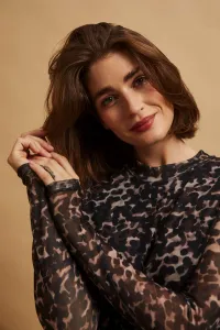 Marisse Beige Leopard Print Midi Dress