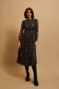 Marisse Beige Leopard Print Midi Dress