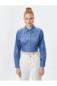 Koton Crop Shirt Long Sleeve Classic Collar Cotton