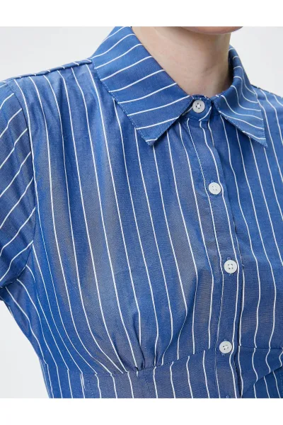 Koton Crop Shirt Long Sleeve Classic Collar Cotton