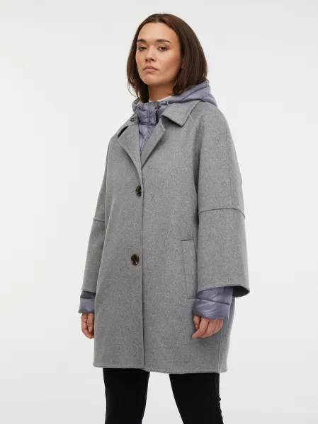 Orsay Grey Women's Wool Coat - Women's