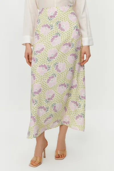 Trendyol Powder Floral Patterned Bell Woven Skirt