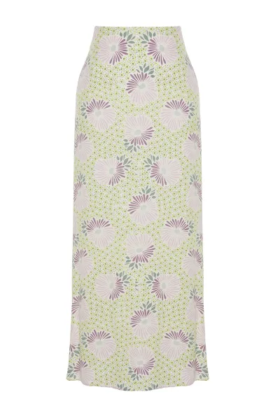 Trendyol Powder Floral Patterned Bell Woven Skirt
