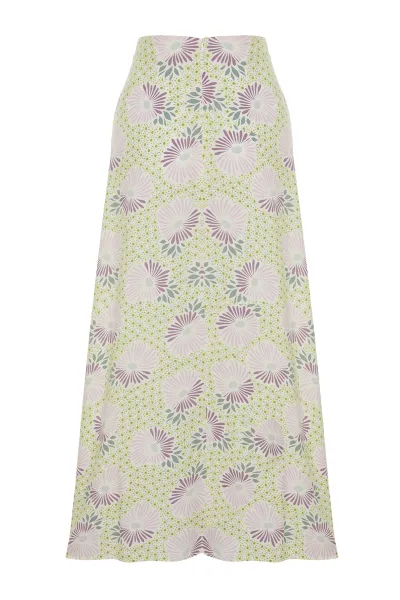 Trendyol Powder Floral Patterned Bell Woven Skirt