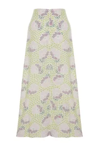 Trendyol Powder Floral Patterned Bell Woven Skirt