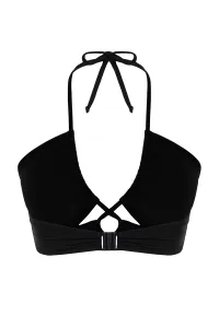 Čierny bikini top s detailom kravaty a zoštíhľujúcim efektom od Trendyol Curve