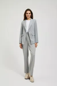 Marisse Single-Breasted Jacket With Delicate Gray Stripes