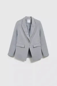 Marisse Single-Breasted Jacket With Delicate Gray Stripes