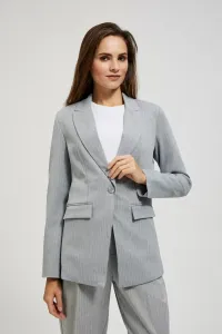 Marisse Single-Breasted Jacket With Delicate Gray Stripes