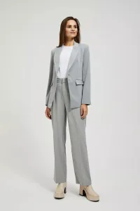 Marisse Gray Straight-Leg Suit Trousers With Pockets