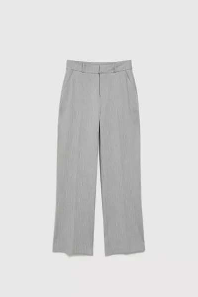 Marisse Gray Straight-Leg Suit Trousers With Pockets