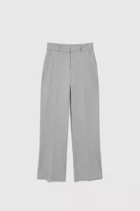 Marisse Gray Straight-Leg Suit Trousers With Pockets