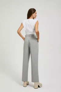 Marisse Gray Straight-Leg Suit Trousers With Pockets