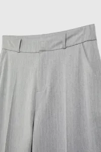 Marisse Gray Straight-Leg Suit Trousers With Pockets