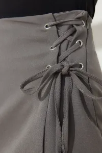 Trendyol Anthracite Eyelet Detailed Woven Shorts Skirt