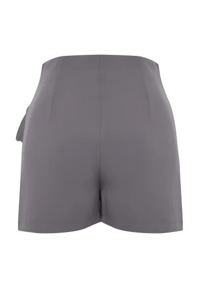 Trendyol Anthracite Eyelet Detailed Woven Shorts Skirt