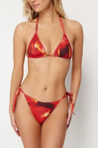 Trendyol Abstract Patterned Triangle Tie Regular Bikini Set