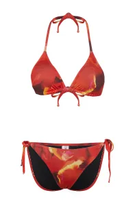 Trendyol Abstract Patterned Triangle Tie Regular Bikini Set