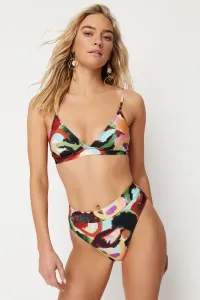 Trendyol Abstraktný Vzor Trojuholník Vysoký Pás Vysoké Nohy Hipster Bikiny Set