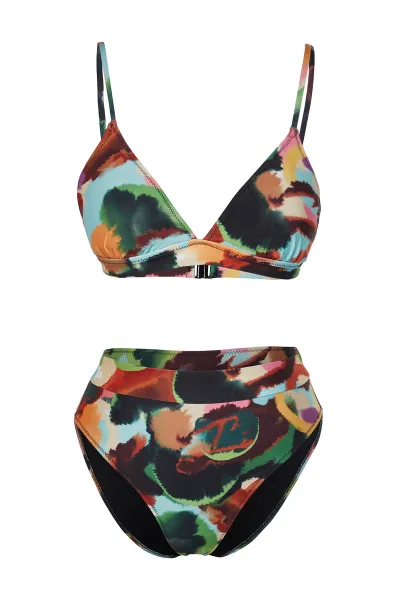 Trendyol Abstraktný Vzor Trojuholník Vysoký Pás Vysoké Nohy Hipster Bikiny Set