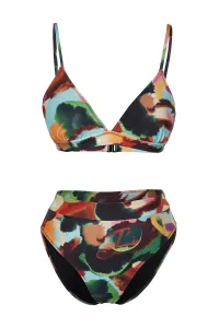Trendyol Abstraktný Vzor Trojuholník Vysoký Pás Vysoké Nohy Hipster Bikiny Set
