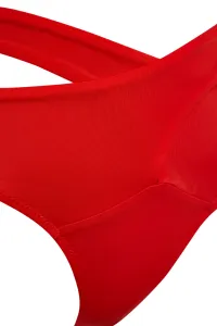 Trendyol červené vykrojené/okienkované vysoké pásové pravidelné bikiny spodné diely