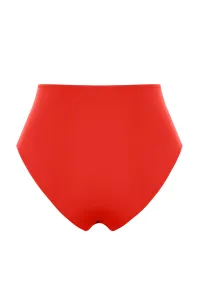 Trendyol červené vykrojené/okienkované vysoké pásové pravidelné bikiny spodné diely