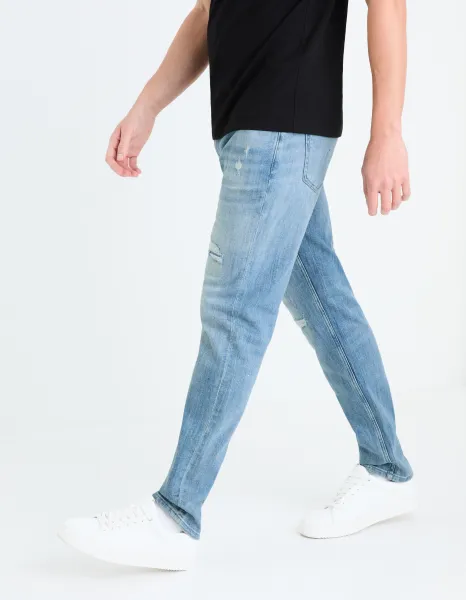 Modré pánske slim fit džínsy Celio Gostroy