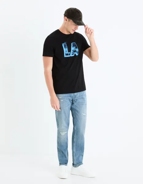 Modré pánske slim fit džínsy Celio Gostroy