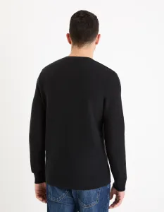 Čierny pánsky basic sveter Celio Genesis