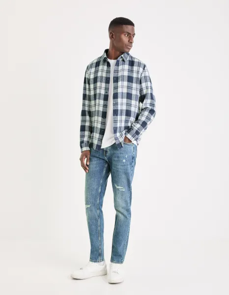 Modré pánske slim fit džínsy Celio Gostroy