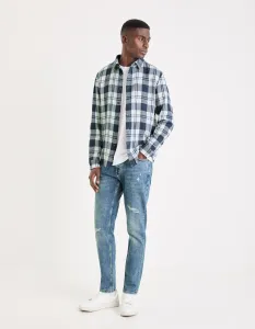 Modré pánske slim fit džínsy Celio Gostroy