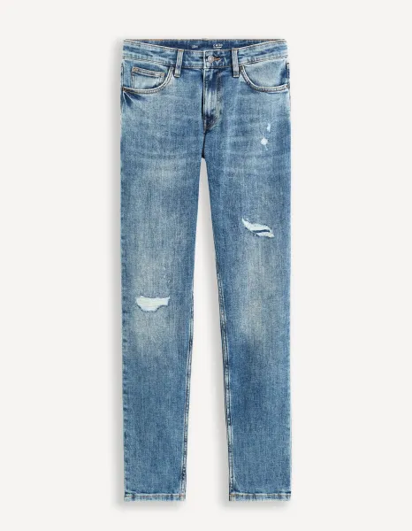 Modré pánske slim fit džínsy Celio Gostroy
