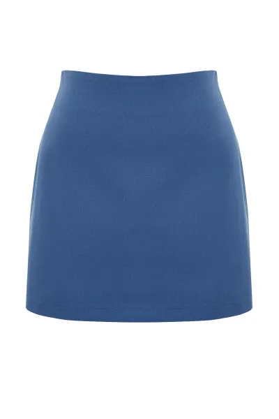 Trendyol indigo vysoký pás A-línia mini dĺžka tkaná sukňa