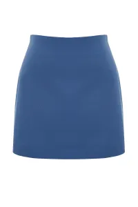 Trendyol indigo vysoký pás A-línia mini dĺžka tkaná sukňa