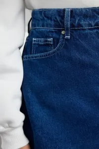 Trendyol modrá mini džínsová sukňa s vysokým pásom