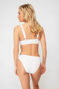 Trendyol White Textured Regular Bikini Bottom