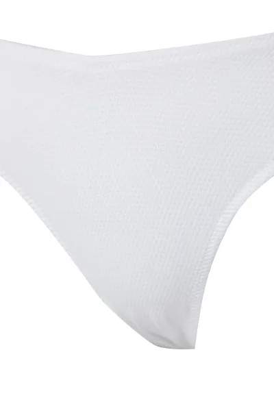 Trendyol White Textured Regular Bikini Bottom