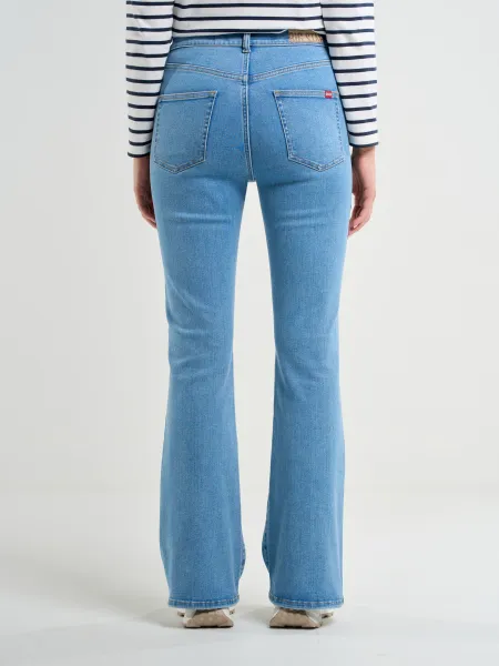 Veľké hviezdne dámske rozšírené nohavice Denim 190062 Denim-158