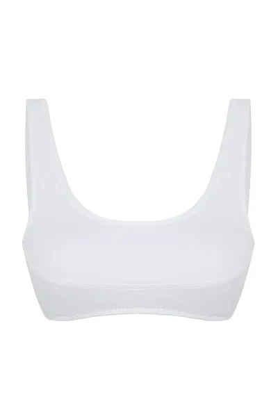 Trendyol Biela Textúrovaná Podprsenka Bikini Top