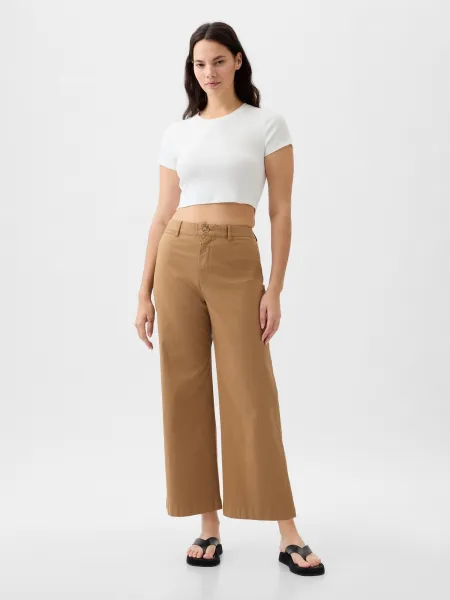 Hnedé dámske wide fit džínsy GAP