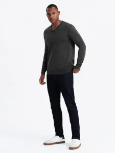 Ombre Washed men's pullover with a v-neck - black