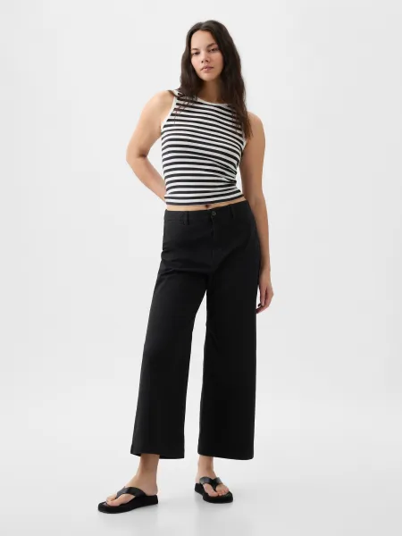 Čierne dámske wide fit džínsy GAP