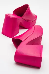LuviShoes ANSER Dámske fuchsiové šľapky na podpätku