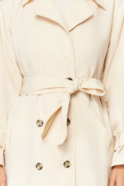 Trendyol Stone Oversize Wide Cut Belted Trench Coat