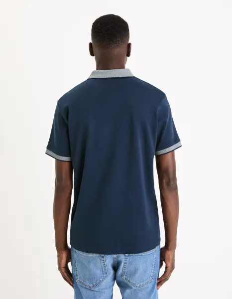 Tmavomodré pánske basic polo tričko Celio Gesort